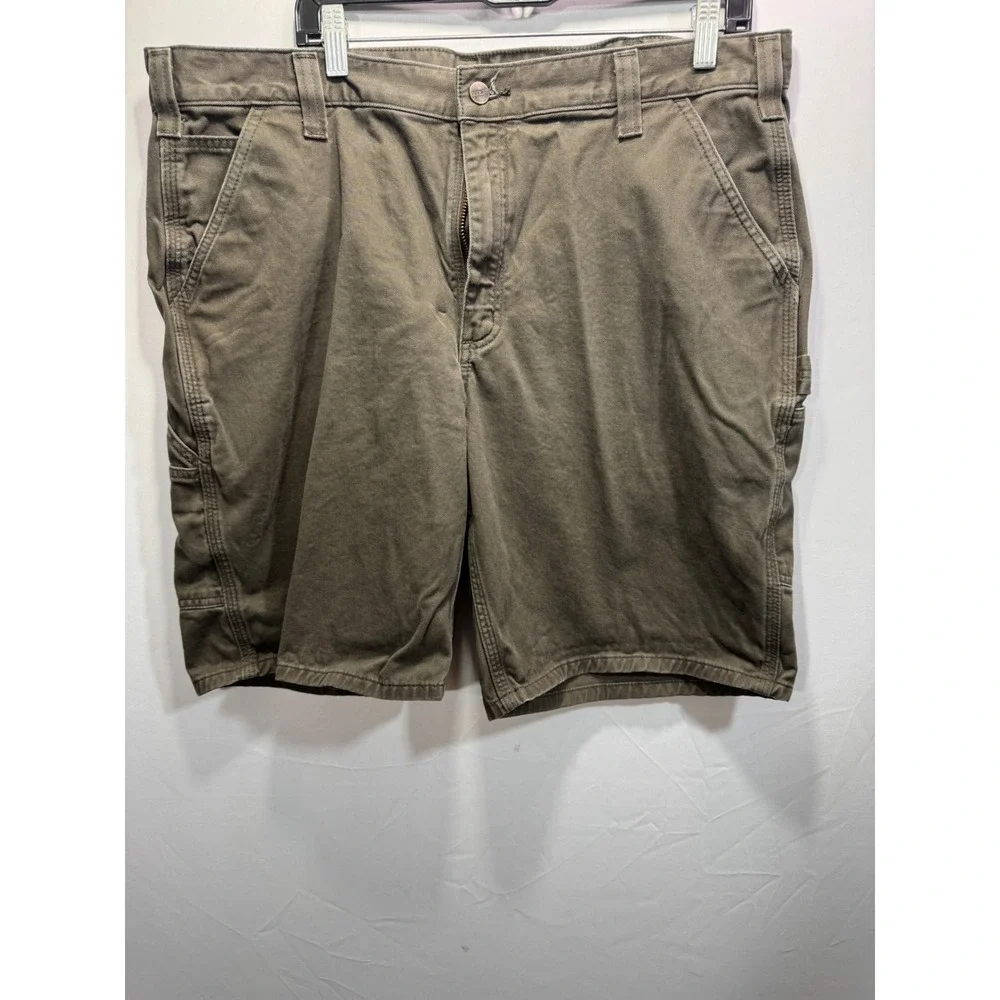 Carhartt Relaxed Fit Carpenter Work Shorts Olive Drab Brown‎ Mens 40 Canvas